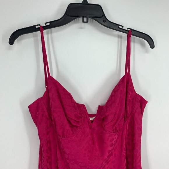 WAYF Slip Dress Elvira Midi Pink Leopard Print Sleeveless - Picture 7 of 16